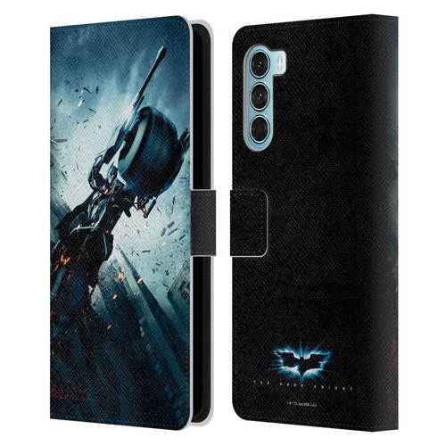 The Dark Knight Key Art Batman Batpod Leather Book Wallet Case Cover For Motorola Edge S30 / Moto G200 5G