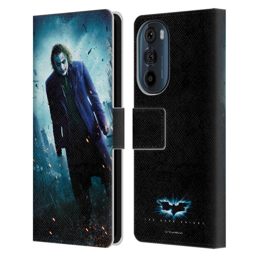 The Dark Knight Key Art Joker Poster Leather Book Wallet Case Cover For Motorola Edge 30