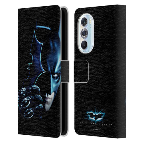 The Dark Knight Key Art Batman Batarang Leather Book Wallet Case Cover For Motorola Edge X30