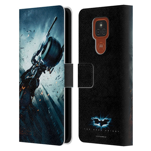 The Dark Knight Key Art Batman Batpod Leather Book Wallet Case Cover For Motorola Moto E7 Plus