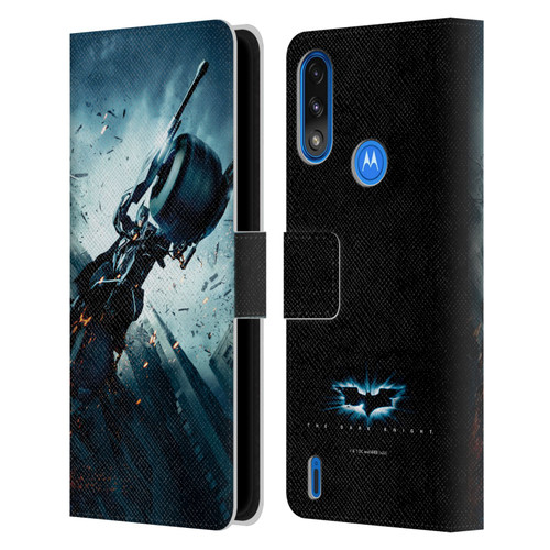 The Dark Knight Key Art Batman Batpod Leather Book Wallet Case Cover For Motorola Moto E7 Power / Moto E7i Power