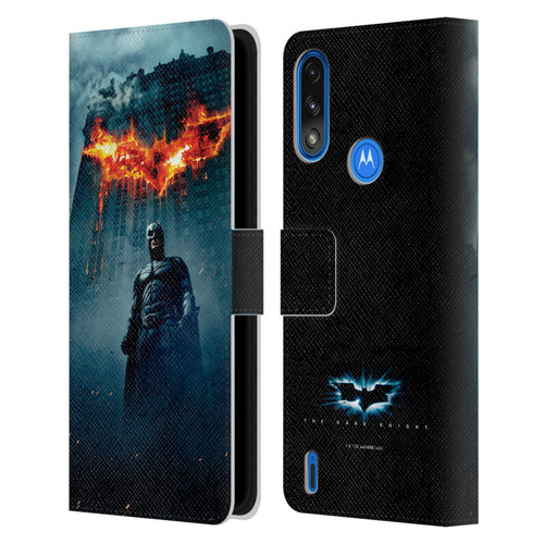 The Dark Knight Key Art Batman Poster Leather Book Wallet Case Cover For Motorola Moto E7 Power / Moto E7i Power