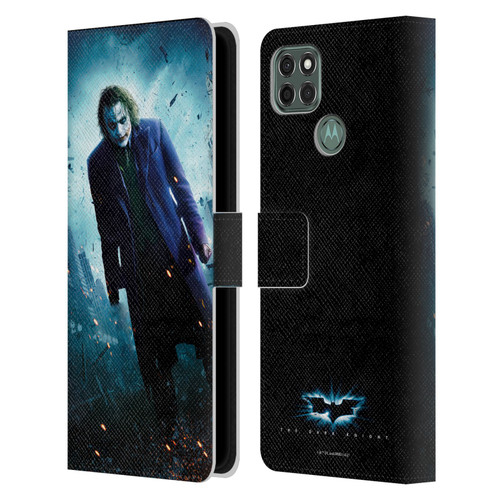 The Dark Knight Key Art Joker Poster Leather Book Wallet Case Cover For Motorola Moto G9 Power