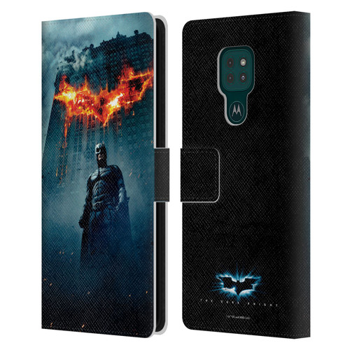 The Dark Knight Key Art Batman Poster Leather Book Wallet Case Cover For Motorola Moto G9 Play