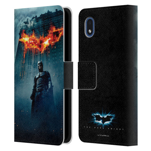The Dark Knight Key Art Batman Poster Leather Book Wallet Case Cover For Samsung Galaxy A01 Core (2020)