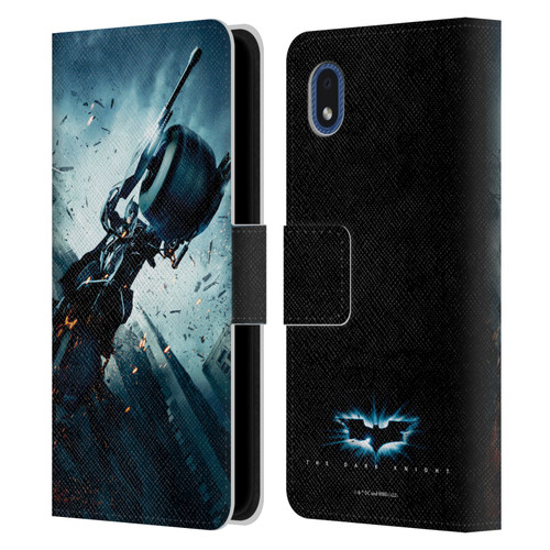 The Dark Knight Key Art Batman Batpod Leather Book Wallet Case Cover For Samsung Galaxy A01 Core (2020)