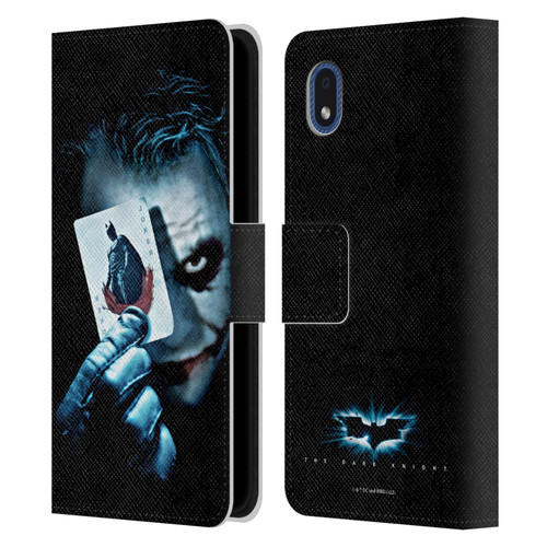 The Dark Knight Key Art Joker Card Leather Book Wallet Case Cover For Samsung Galaxy A01 Core (2020)