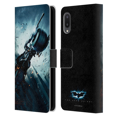 The Dark Knight Key Art Batman Batpod Leather Book Wallet Case Cover For Samsung Galaxy A02/M02 (2021)
