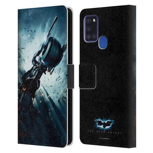 The Dark Knight Key Art Batman Batpod Leather Book Wallet Case Cover For Samsung Galaxy A21s (2020)