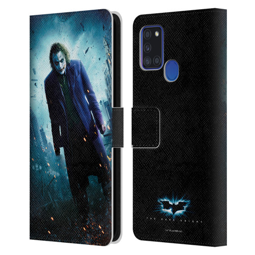 The Dark Knight Key Art Joker Poster Leather Book Wallet Case Cover For Samsung Galaxy A21s (2020)