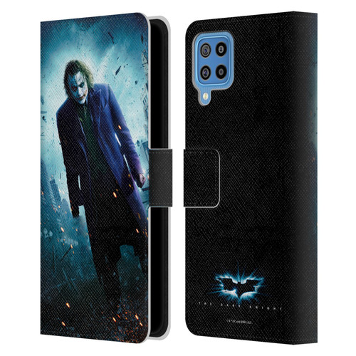 The Dark Knight Key Art Joker Poster Leather Book Wallet Case Cover For Samsung Galaxy F22 (2021)