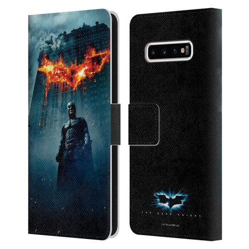 The Dark Knight Key Art Batman Poster Leather Book Wallet Case Cover For Samsung Galaxy S10+ / S10 Plus