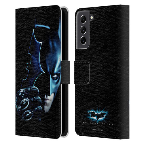 The Dark Knight Key Art Batman Batarang Leather Book Wallet Case Cover For Samsung Galaxy S21 FE 5G