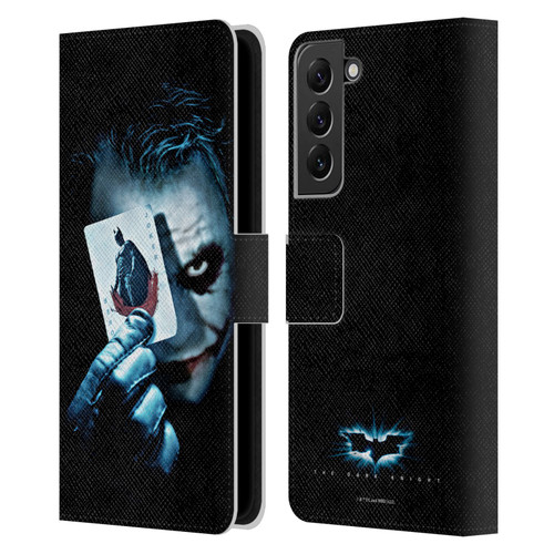 The Dark Knight Key Art Joker Card Leather Book Wallet Case Cover For Samsung Galaxy S22+ 5G