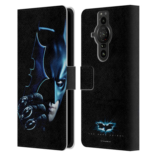 The Dark Knight Key Art Batman Batarang Leather Book Wallet Case Cover For Sony Xperia Pro-I