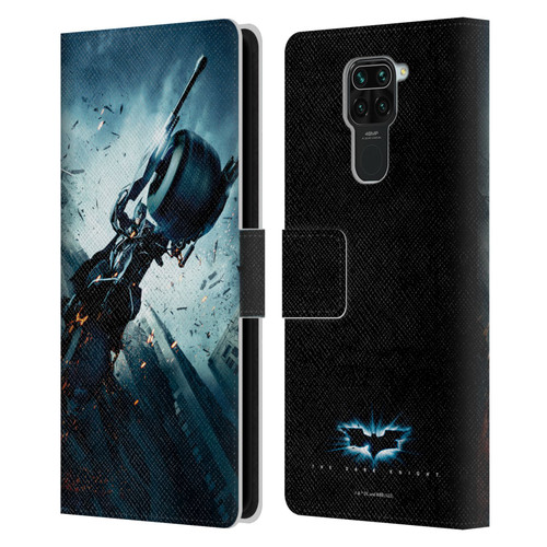 The Dark Knight Key Art Batman Batpod Leather Book Wallet Case Cover For Xiaomi Redmi Note 9 / Redmi 10X 4G