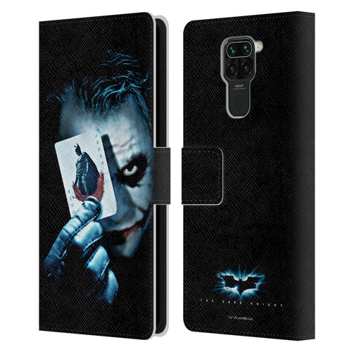The Dark Knight Key Art Joker Card Leather Book Wallet Case Cover For Xiaomi Redmi Note 9 / Redmi 10X 4G