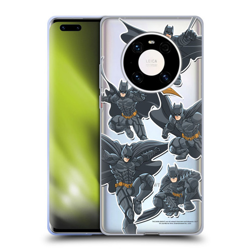 The Dark Knight Character Art Batman Sticker Collage Soft Gel Case for Huawei Mate 40 Pro 5G