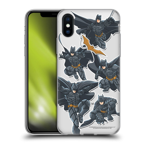 The Dark Knight Character Art Batman Sticker Collage Soft Gel Case for Apple iPhone X / iPhone XS