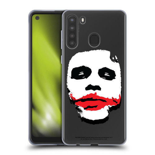 The Dark Knight Character Art Joker Face Soft Gel Case for Samsung Galaxy A21 (2020)