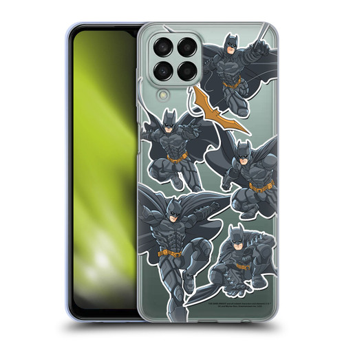 The Dark Knight Character Art Batman Sticker Collage Soft Gel Case for Samsung Galaxy M33 (2022)