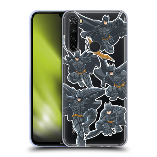 The Dark Knight Character Art Batman Sticker Collage Soft Gel Case for Xiaomi Redmi Note 8T