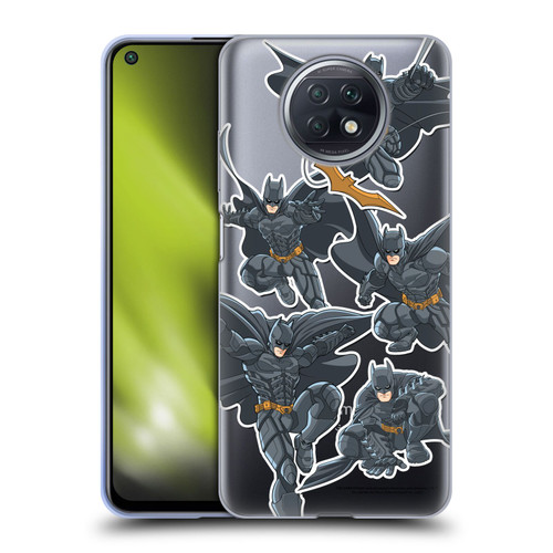 The Dark Knight Character Art Batman Sticker Collage Soft Gel Case for Xiaomi Redmi Note 9T 5G