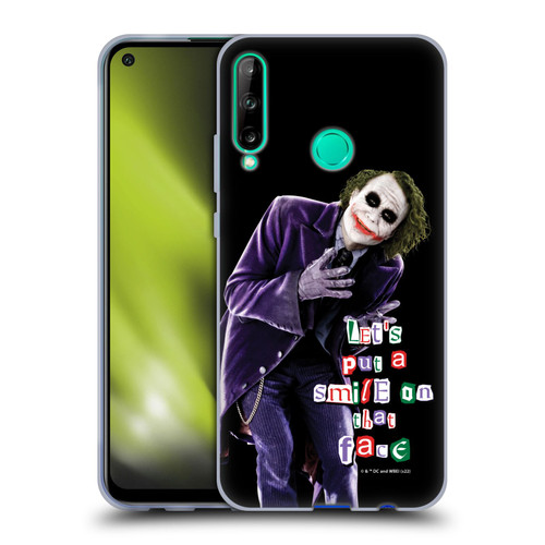 The Dark Knight Graphics Joker Put A Smile Soft Gel Case for Huawei P40 lite E