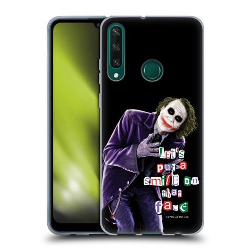 The Dark Knight Graphics Joker Put A Smile Soft Gel Case for Huawei Y6p