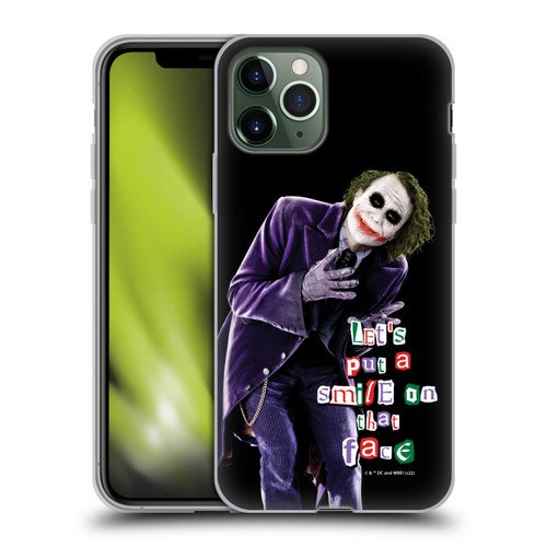 The Dark Knight Graphics Joker Put A Smile Soft Gel Case for Apple iPhone 11 Pro