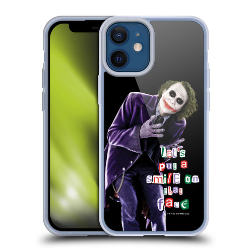 The Dark Knight Graphics Joker Put A Smile Soft Gel Case for Apple iPhone 12 Mini