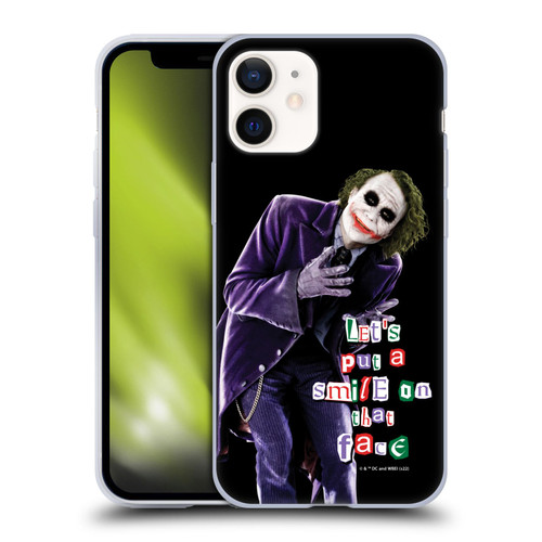 The Dark Knight Graphics Joker Put A Smile Soft Gel Case for Apple iPhone 12 Mini