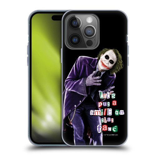 The Dark Knight Graphics Joker Put A Smile Soft Gel Case for Apple iPhone 14 Pro
