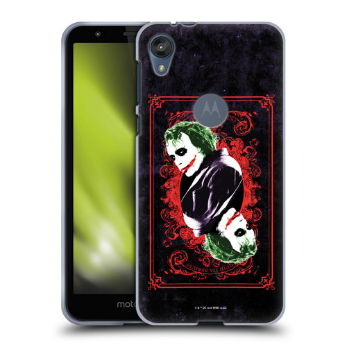 The Dark Knight Graphics Joker Card Soft Gel Case for Motorola Moto E6