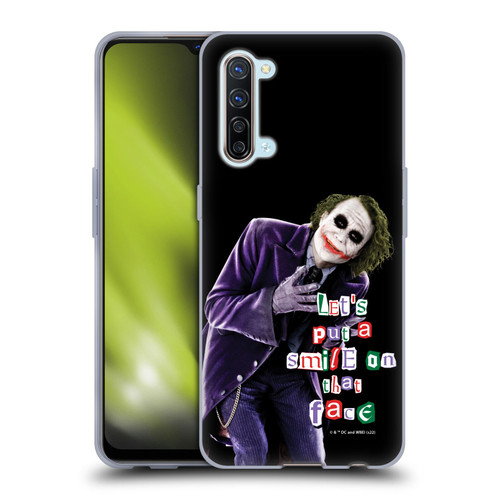 The Dark Knight Graphics Joker Put A Smile Soft Gel Case for OPPO Find X2 Lite 5G