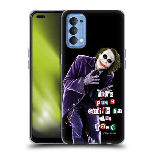 The Dark Knight Graphics Joker Put A Smile Soft Gel Case for OPPO Reno 4 5G