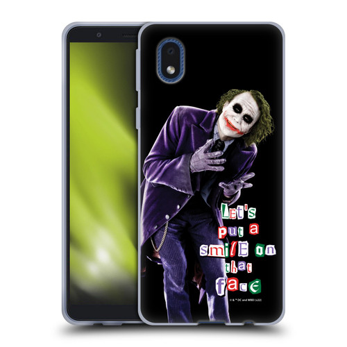 The Dark Knight Graphics Joker Put A Smile Soft Gel Case for Samsung Galaxy A01 Core (2020)