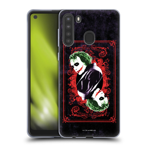 The Dark Knight Graphics Joker Card Soft Gel Case for Samsung Galaxy A21 (2020)