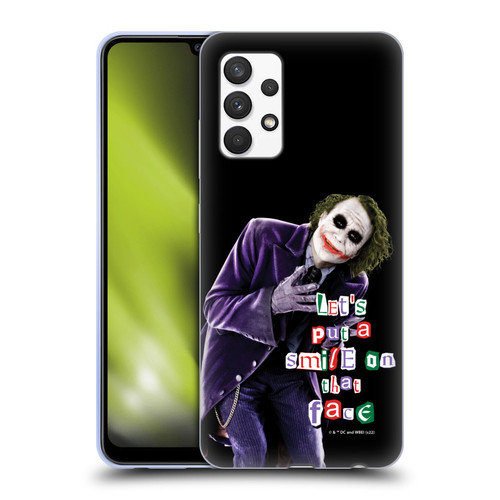 The Dark Knight Graphics Joker Put A Smile Soft Gel Case for Samsung Galaxy A32 (2021)
