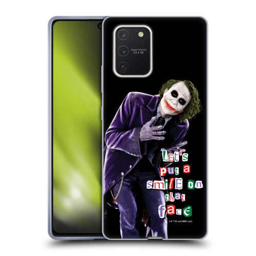 The Dark Knight Graphics Joker Put A Smile Soft Gel Case for Samsung Galaxy S10 Lite