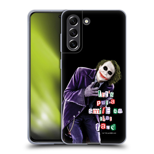 The Dark Knight Graphics Joker Put A Smile Soft Gel Case for Samsung Galaxy S21 FE 5G