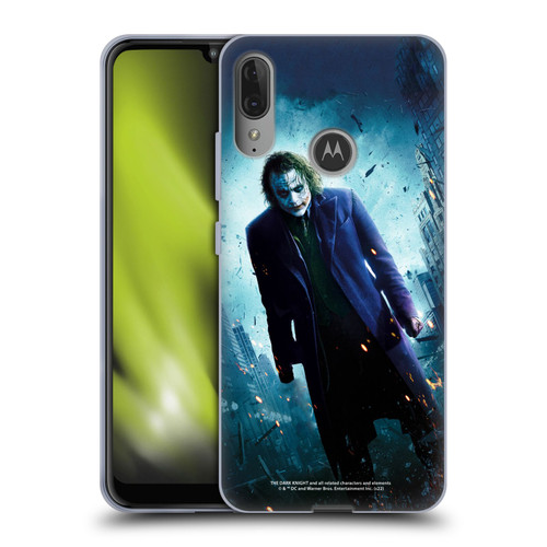 The Dark Knight Key Art Joker Poster Soft Gel Case for Motorola Moto E6 Plus
