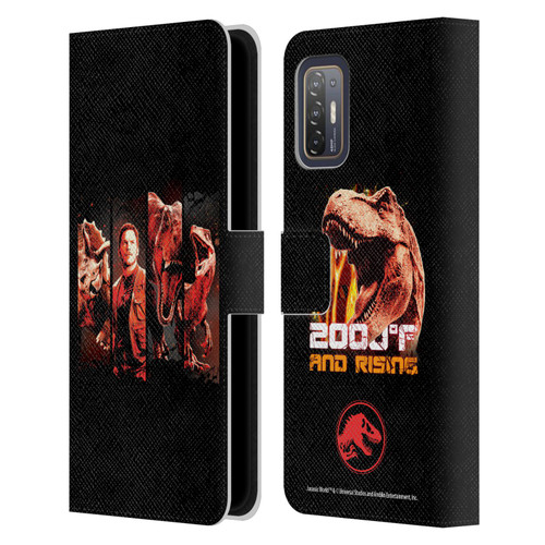 Jurassic World Fallen Kingdom Key Art Character Frame Leather Book Wallet Case Cover For HTC Desire 21 Pro 5G