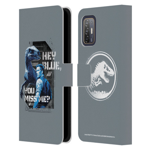 Jurassic World Fallen Kingdom Key Art Hey Blue & Owen Leather Book Wallet Case Cover For HTC Desire 21 Pro 5G
