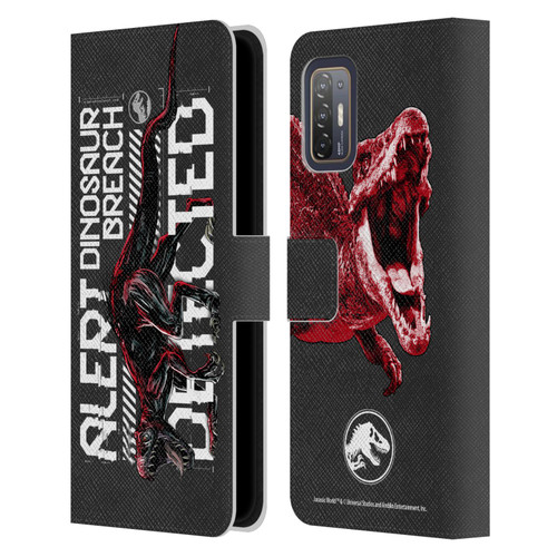Jurassic World Fallen Kingdom Key Art Dinosaur Breach Leather Book Wallet Case Cover For HTC Desire 21 Pro 5G