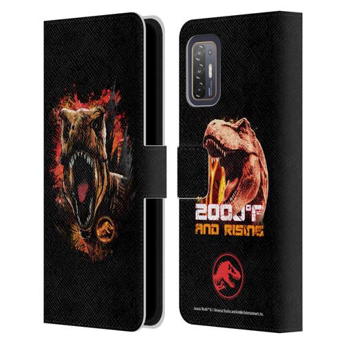 Jurassic World Fallen Kingdom Key Art T-Rex Art Leather Book Wallet Case Cover For HTC Desire 21 Pro 5G