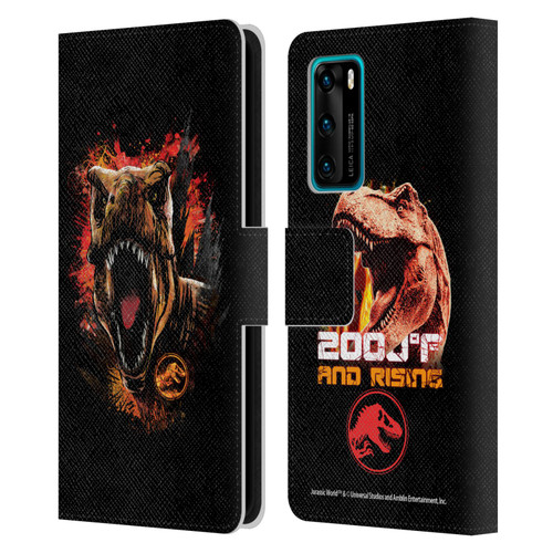 Jurassic World Fallen Kingdom Key Art T-Rex Art Leather Book Wallet Case Cover For Huawei P40 5G