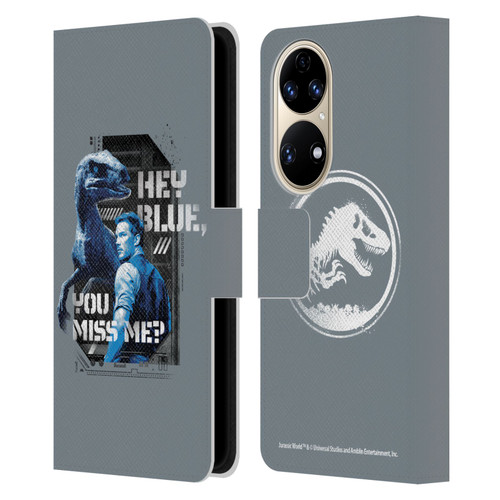 Jurassic World Fallen Kingdom Key Art Hey Blue & Owen Leather Book Wallet Case Cover For Huawei P50