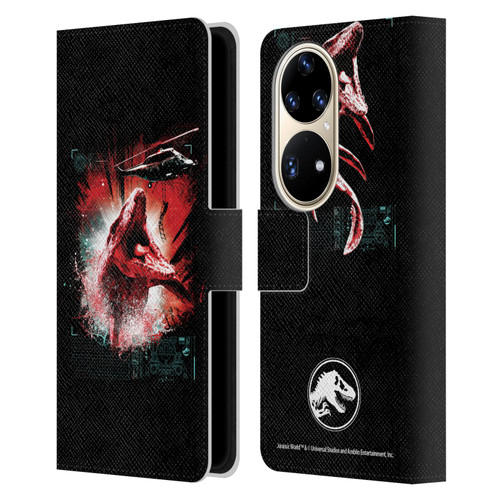 Jurassic World Fallen Kingdom Key Art Mosasaurus Leather Book Wallet Case Cover For Huawei P50 Pro