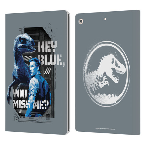 Jurassic World Fallen Kingdom Key Art Hey Blue & Owen Leather Book Wallet Case Cover For Apple iPad 10.2 2019/2020/2021